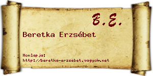 Beretka Erzsébet névjegykártya