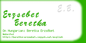 erzsebet beretka business card